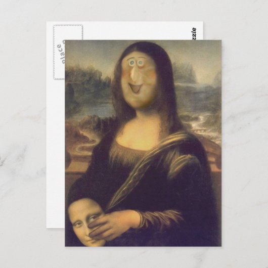 Mona Lisa Funny Face Postkarte (Vorne/Hinten)
