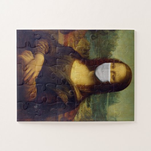MONA LISA FUNNY MASK EASY JIGSAW PUZZLE (Horizontal)