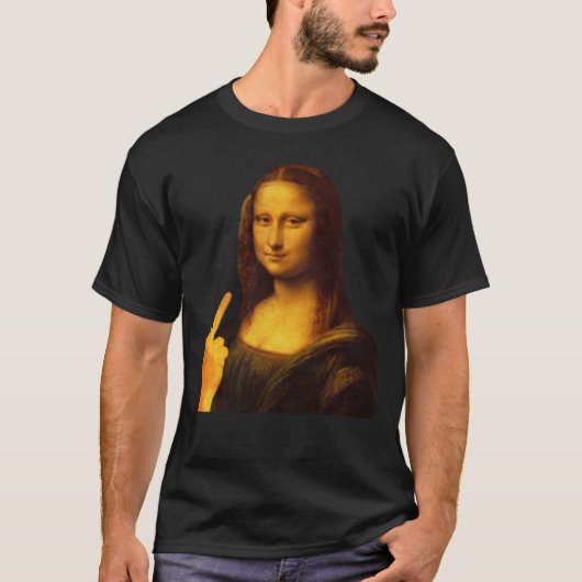 Mona Lisa Funny Painting Middle Finger Sticker3235 T-Shirt (Vorderseite)