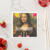 Mona Lisa Geburtstag mit Kuchen und Ballons Serviette (Beispiel)