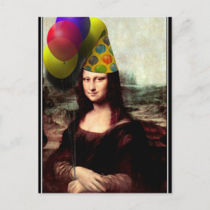Mona Lisa Geburtstags-Partyhut Postkarte