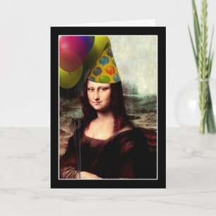 Mona Lisa Geburtstagspartyhut Karte