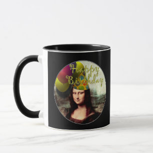 Mona Lisa Geburtstagspartyhut Tasse
