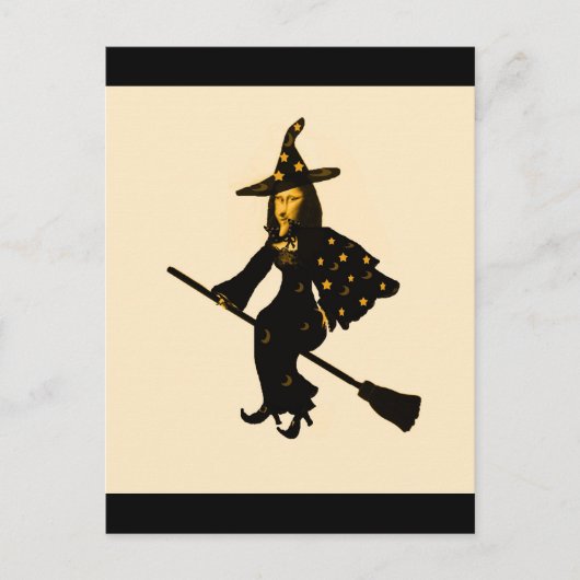 "Mona Lisa geht ins Halloween-Party"* Postkarte (Vorderseite)