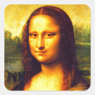 Mona Lisa Geschenk Quadratischer Aufkleber