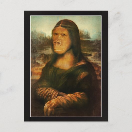 Mona Lisa Gorilla Affe Postkarte (Vorderseite)
