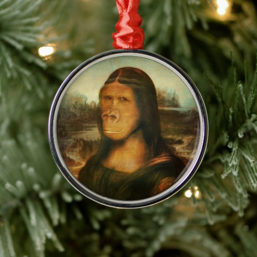 Mona Lisa Gorilla Ape Ornament Aus Metall (Baum)