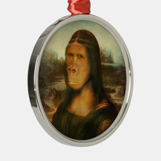 Mona Lisa Gorilla Ape   Ornament Aus Metall (Rechts)