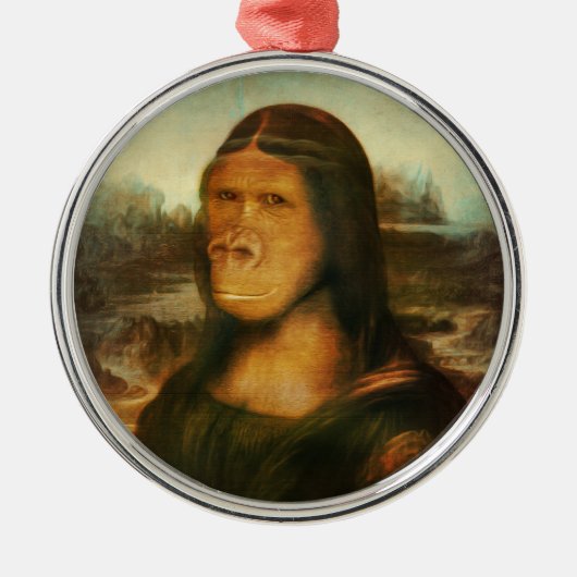 Mona Lisa Gorilla Ape   Ornament Aus Metall (Vorne)