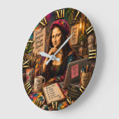 Mona Lisa Graphic Designer Funny Creative Studio Große Wanduhr (Winkel)
