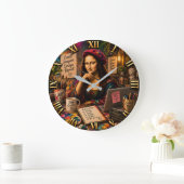 Mona Lisa Graphic Designer Funny Creative Studio Große Wanduhr (Zuhause)