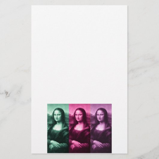 Mona Lisa Green Pink Lila Briefpapier (Vorderseite)