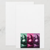 Mona Lisa Green Pink Lila Briefpapier (Vorne/Hinten)