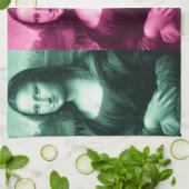 Mona Lisa Green Pink Lila Handtuch (Gefaltet)