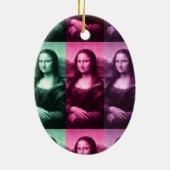 Mona Lisa Green Pink Lila Keramik Ornament (Hinten)
