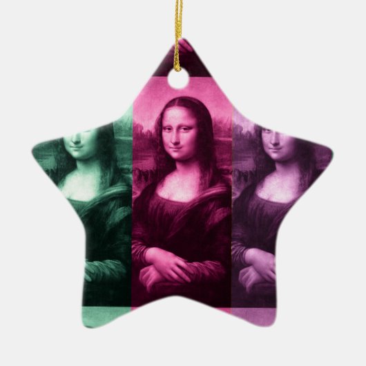 Mona Lisa Green Pink Lila Keramikornament (Vorne)