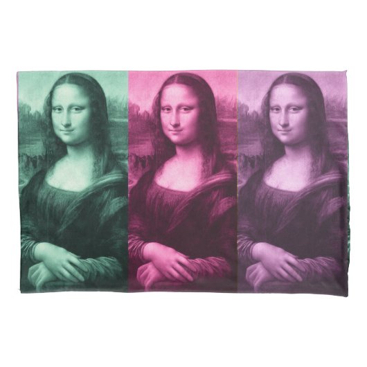 Mona Lisa Green Pink Lila Kissenbezug (Vorderseite)