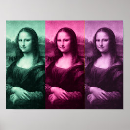 Mona Lisa Green Pink Lila Poster