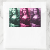 Mona Lisa Green Pink Lila Rechteckiger Aufkleber (Tasche)