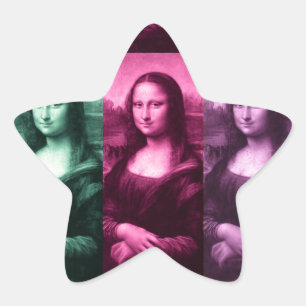 Mona Lisa Green Pink Lila Stern-Aufkleber