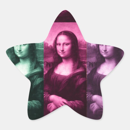 Mona Lisa Green Pink Lila Stern-Aufkleber (Vorderseite)