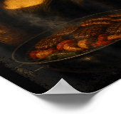 Mona Lisa grillt BBQ lustig Poster (Ecke)
