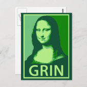 Mona Lisa Grin Postkarte (Vorne/Hinten)