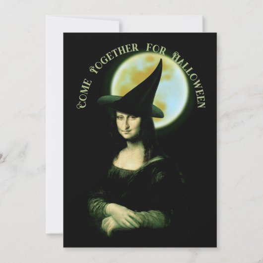 Mona Lisa Halloween Hexe Einladung (Vorderseite)