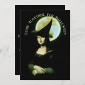 Mona Lisa Halloween Hexe Einladung (Vorne/Hinten)