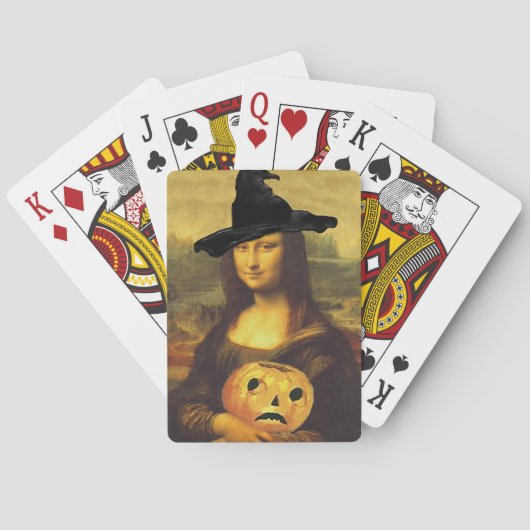 Mona Lisa Halloween Witch Fun Party Playing Cards Spielkarten (Rückseite)