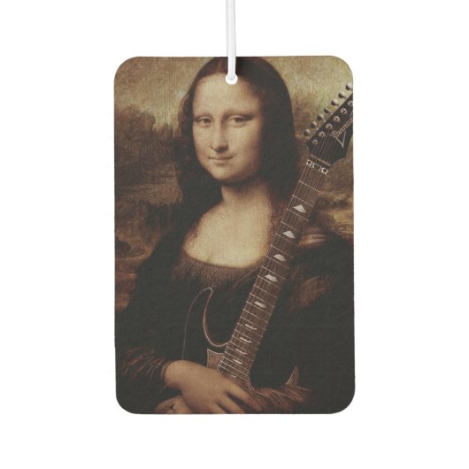 Mona Lisa hält eine Gitarre (Gitarrist) Liebe Autolufterfrischer (Vorderseite)