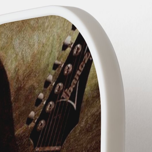 Mona Lisa hält eine Gitarre (Gitarrist) Liebe Pickleball Schläger (Linke Seite)