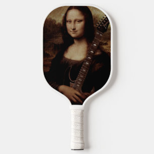 Mona Lisa hält eine Gitarre (Gitarrist) Liebe Pickleball Schläger