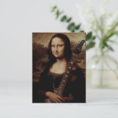 Mona Lisa hält eine Gitarre (Gitarrist) Liebe Postkarte (Stehend Vorderseite)