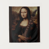Mona Lisa hält eine Gitarre (Gitarrist) Wandteppich (Vorderseite)