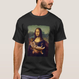 Mona Lisa hält eine Katze Lustige Kunstparodie Kla T-Shirt