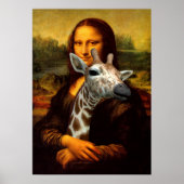 Mona Lisa hält eine Niedliche Giraffe Poster (Vorne)