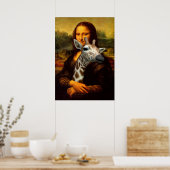 Mona Lisa hält eine Niedliche Giraffe Poster (Küche)