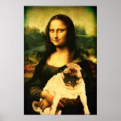 Mona Lisa hält einen Mops, Mops Liebhaber Poster (Vorne)