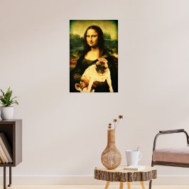 Mona Lisa hält einen Mops, Mops Liebhaber Poster