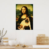 Mona Lisa hält einen Mops, Mops Liebhaber Poster (Küche)