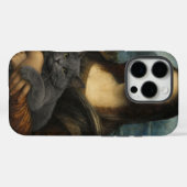 Mona Lisa hält elegante graue Katze Case-Mate iPhone Hülle (Rückseite (Horizontal))
