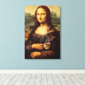 Mona Lisa hält heißen Tee Leonardo da Vinci Leinwanddruck (Insitu (Holzboden))