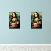 Mona Lisa hält ihre Katze Bilderwand Sets (Holzboden)