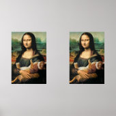 Mona Lisa hält ihre Katze Bilderwand Sets (Vorderseite)