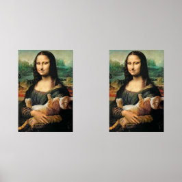 Mona Lisa hält ihre Katze Bilderwand Sets