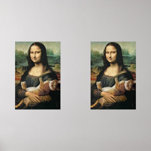 Mona Lisa hält ihre Katze Bilderwand Sets (Vorderseite)