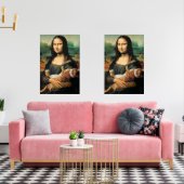 Mona Lisa hält ihre Katze Bilderwand Sets (Wohnzimmer)