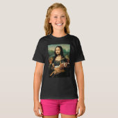 Mona Lisa hält ihre Katze Katzenliebhaber T-Shirt (Vorne ganz)
