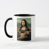 Mona Lisa hält ihre Katze Katzenliebhaber Tasse (Links)